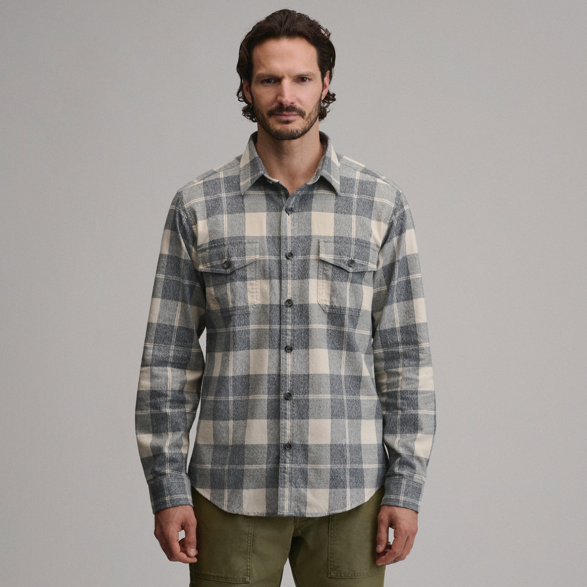Men's Long-Sleeve Eddie's Cabin Shirt - Jaspe Flannel