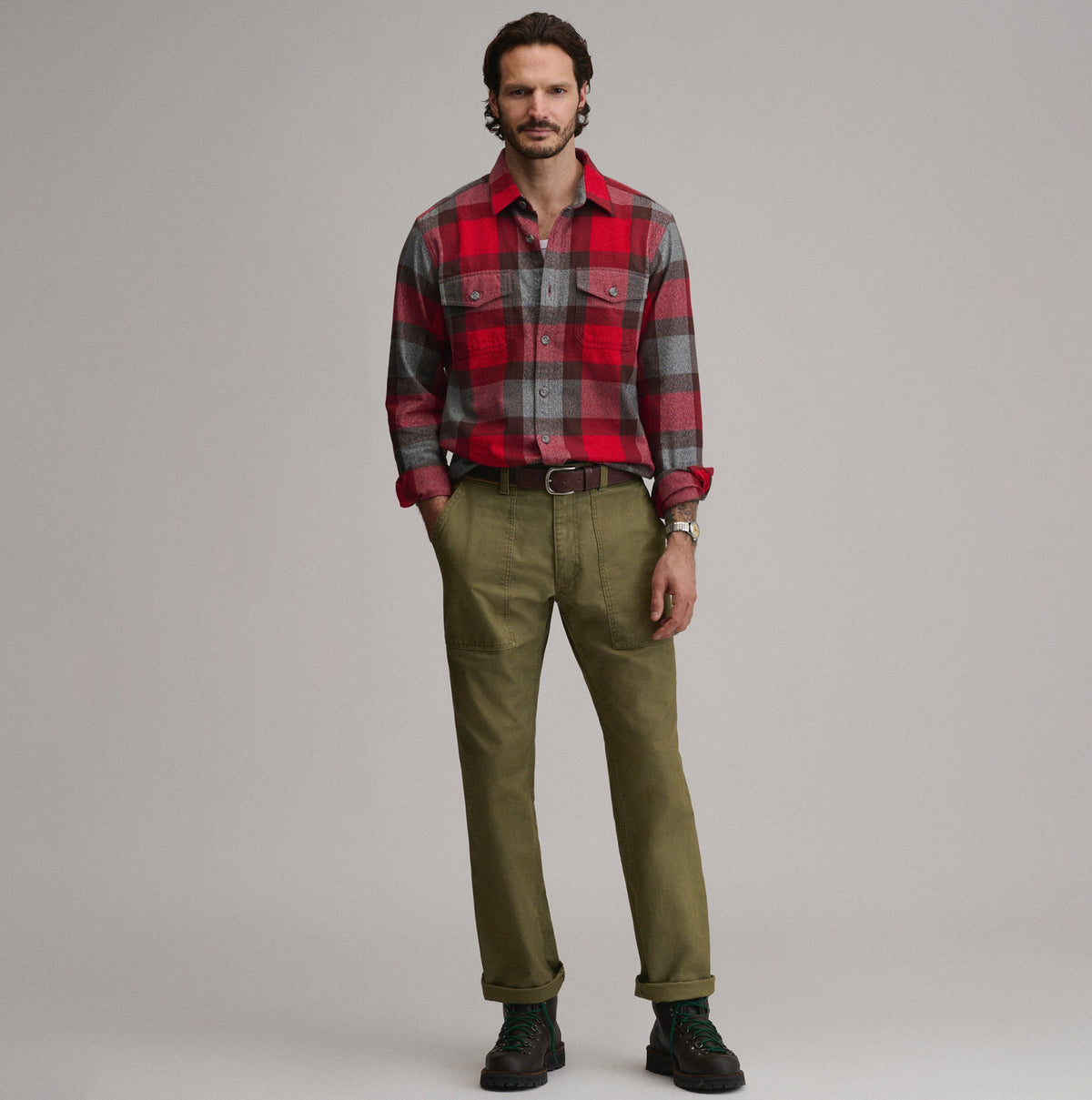 Men's Long-Sleeve Eddie's Cabin Shirt - Jaspe Flannel