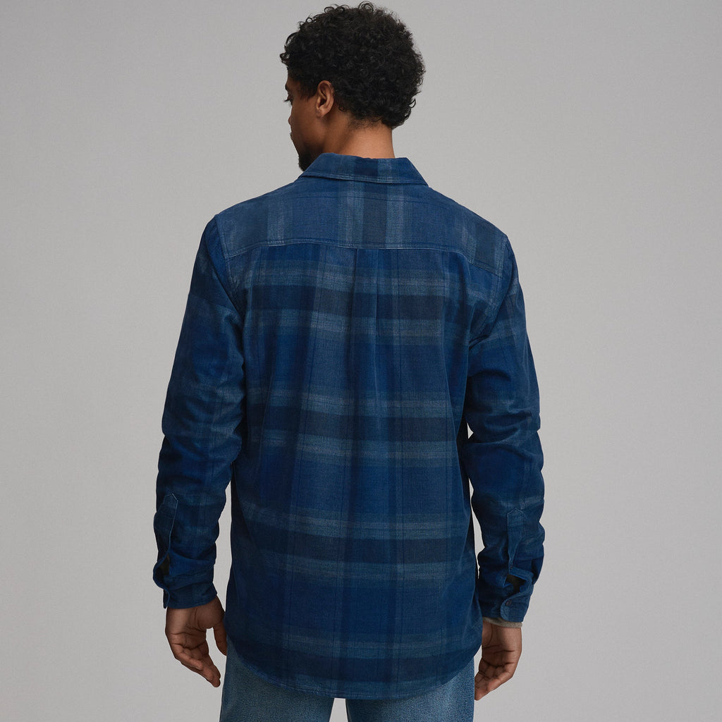 Men's Long-Sleeve Fine Wale Corduroy Shirt - Plaid