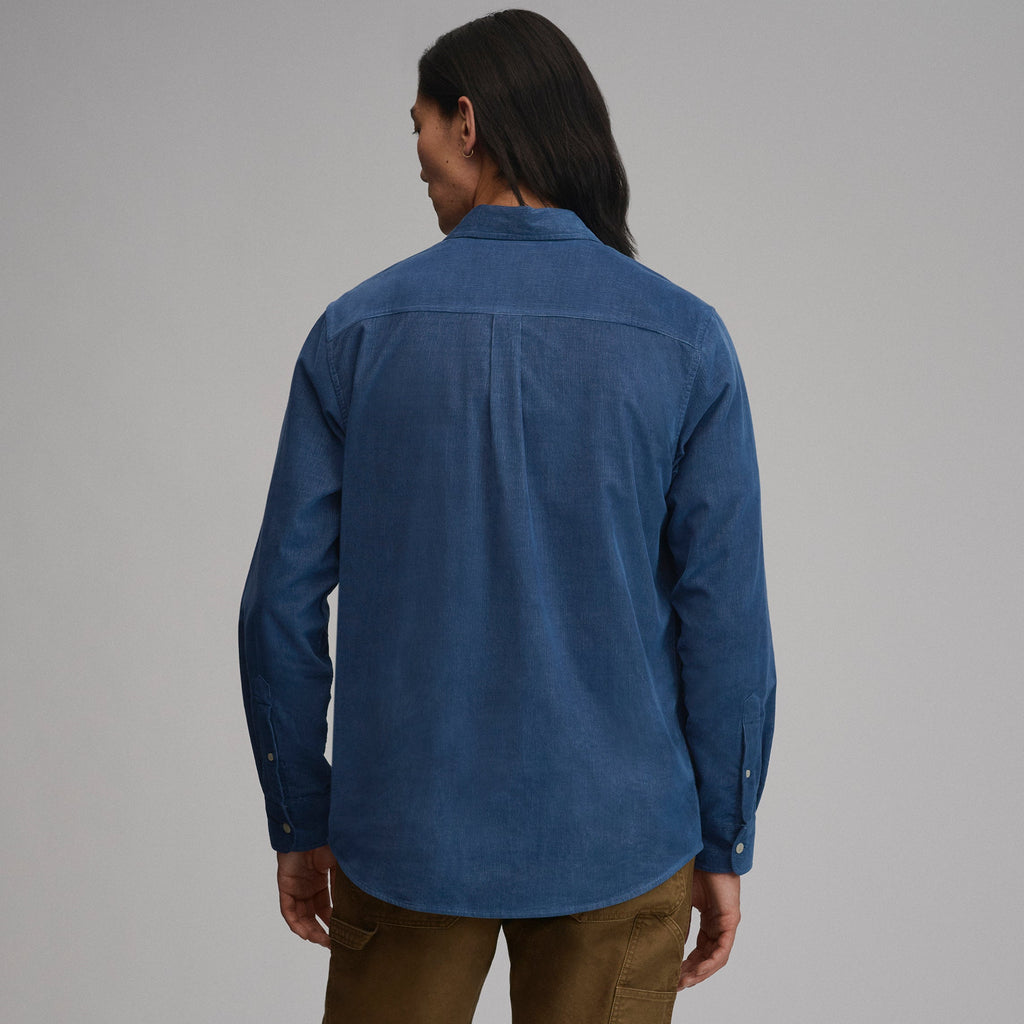 Men's Long-Sleeve Fine Wale Corduroy Shirt - Solid