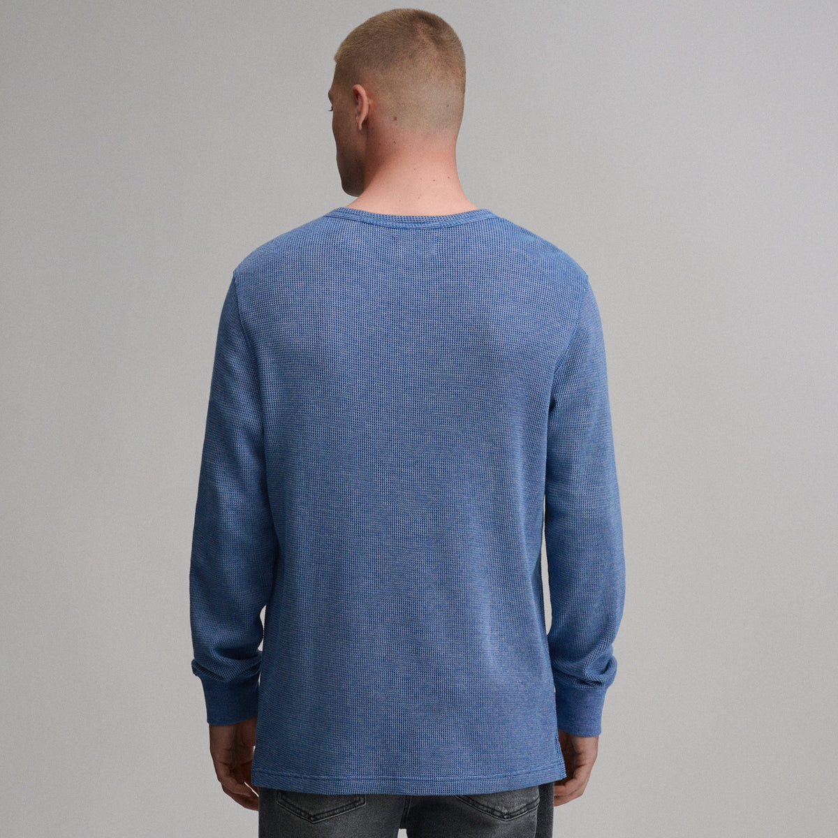 Men's Plaited Waffle Thermal Crew