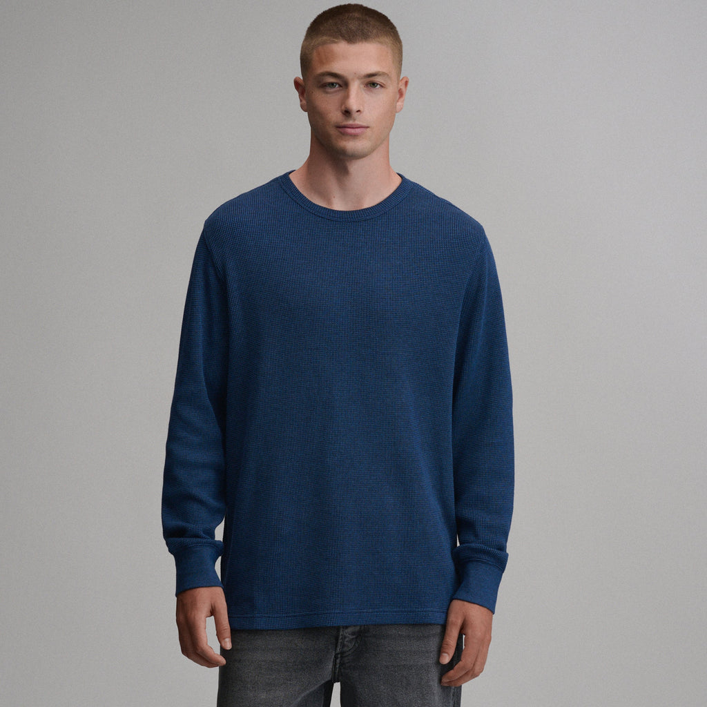 Men's Plaited Waffle Thermal Crew