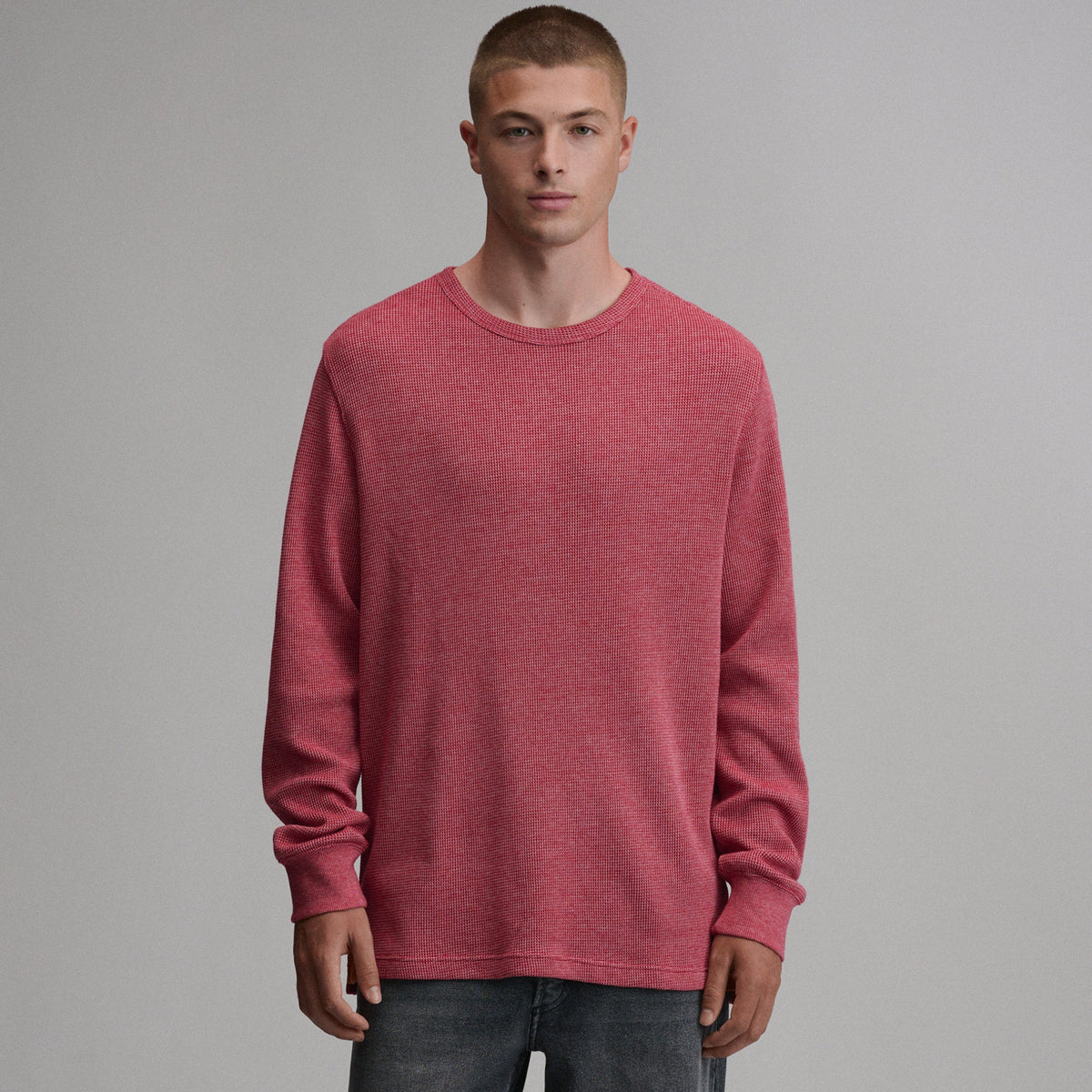 Men's Plaited Waffle Thermal Crew