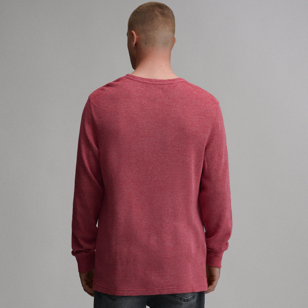 Men's Plaited Waffle Thermal Crew