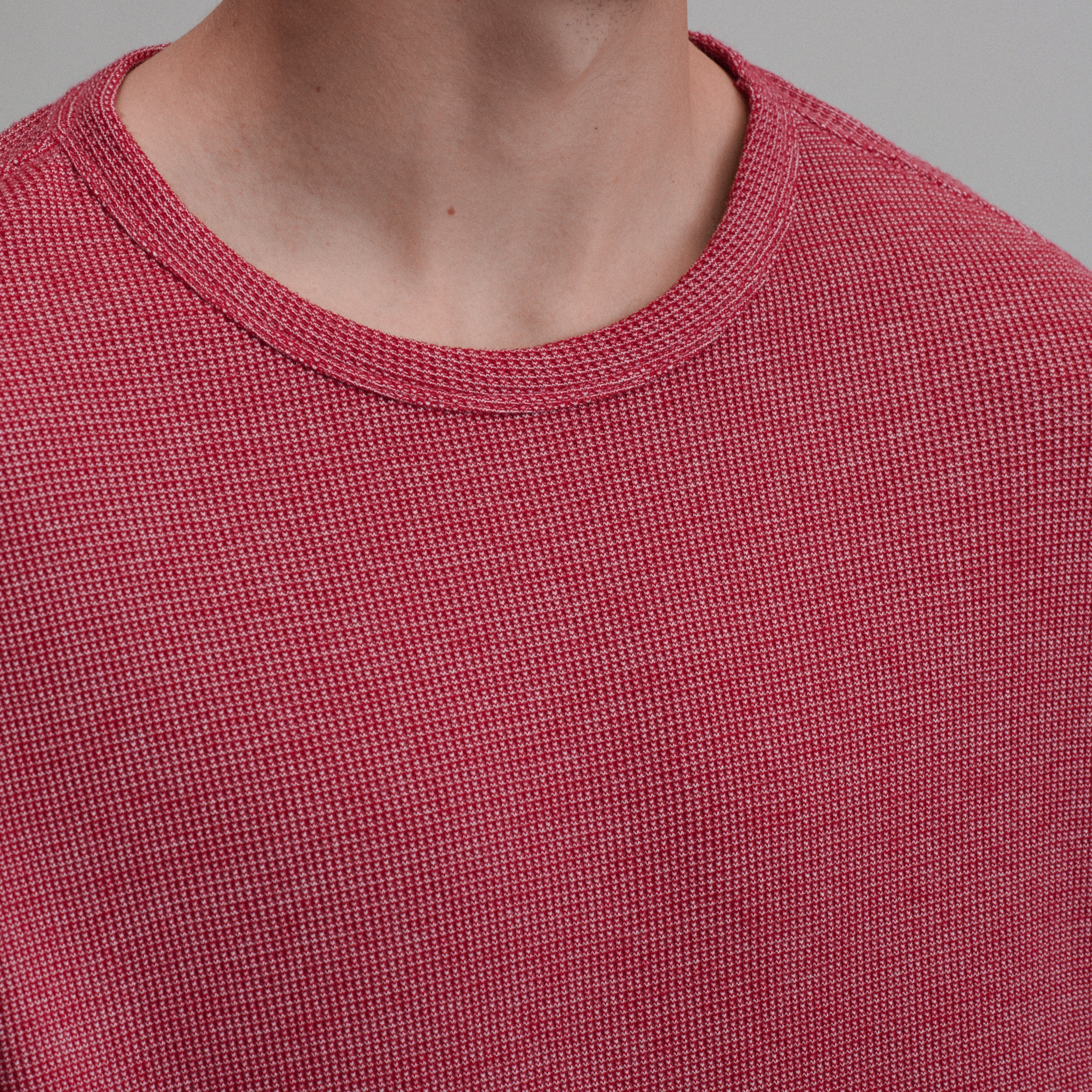 Men's Plaited Waffle Thermal Crew