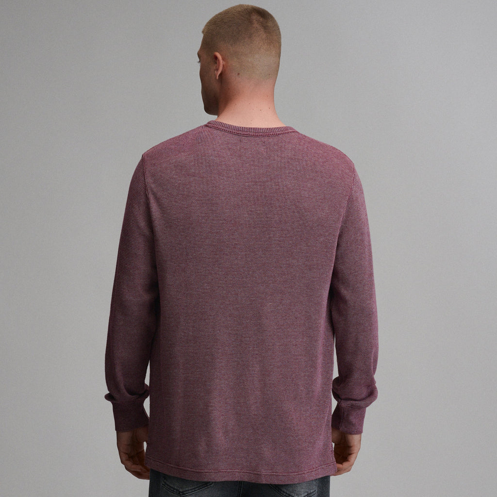 Men's Plaited Waffle Thermal Crew