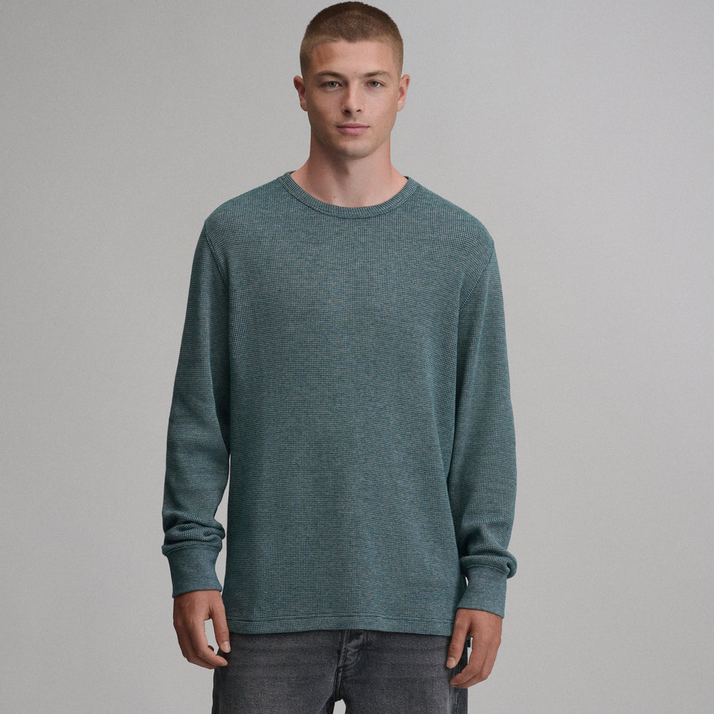 Men's Plaited Waffle Thermal Crew