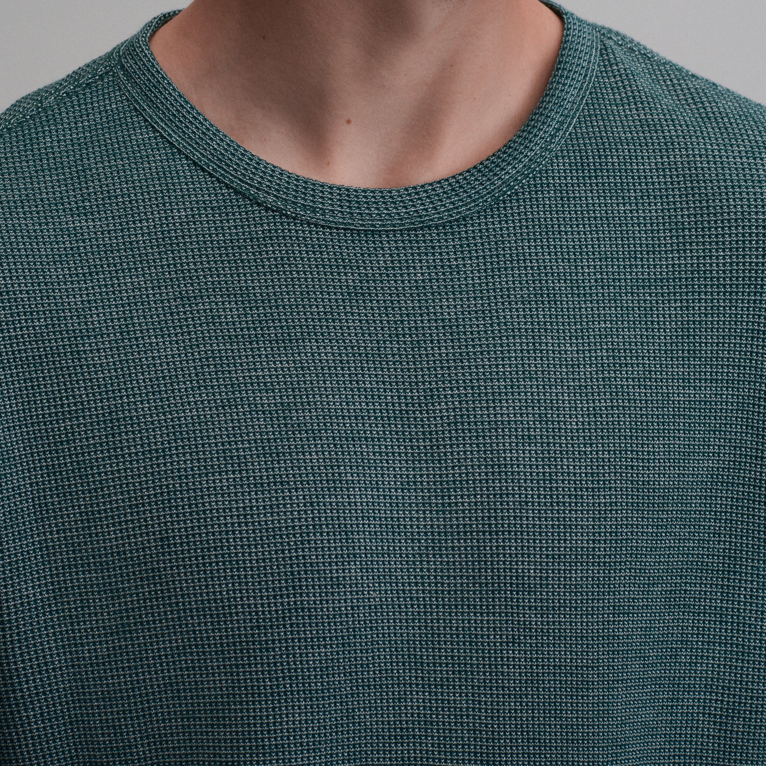 Men's Plaited Waffle Thermal Crew