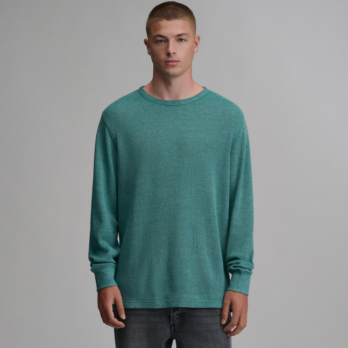 Men's Plaited Waffle Thermal Crew
