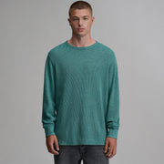 Men's Plaited Waffle Thermal Crew - Sea Glass