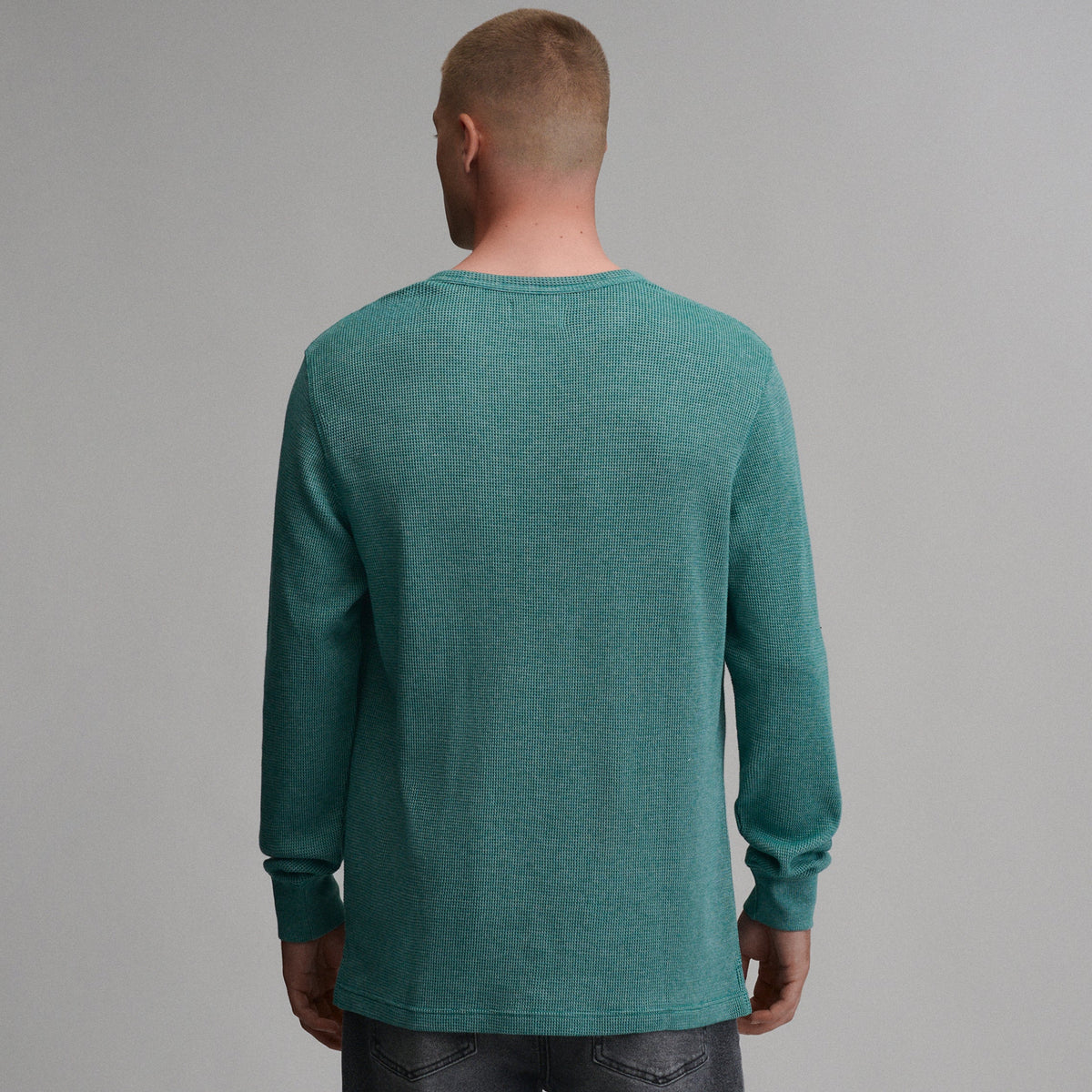 Men's Plaited Waffle Thermal Crew