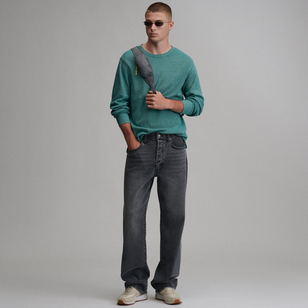 Men's Plaited Waffle Thermal Crew