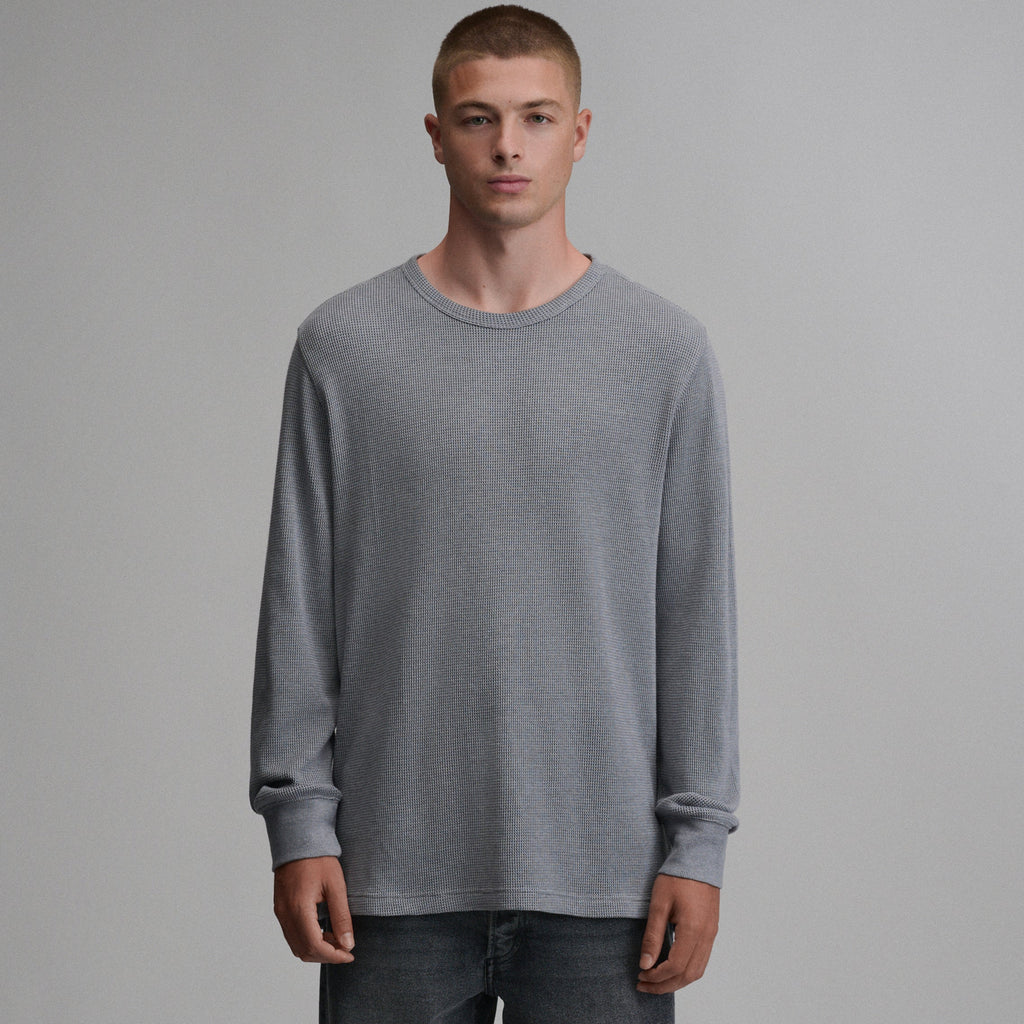 Men's Plaited Waffle Thermal Crew