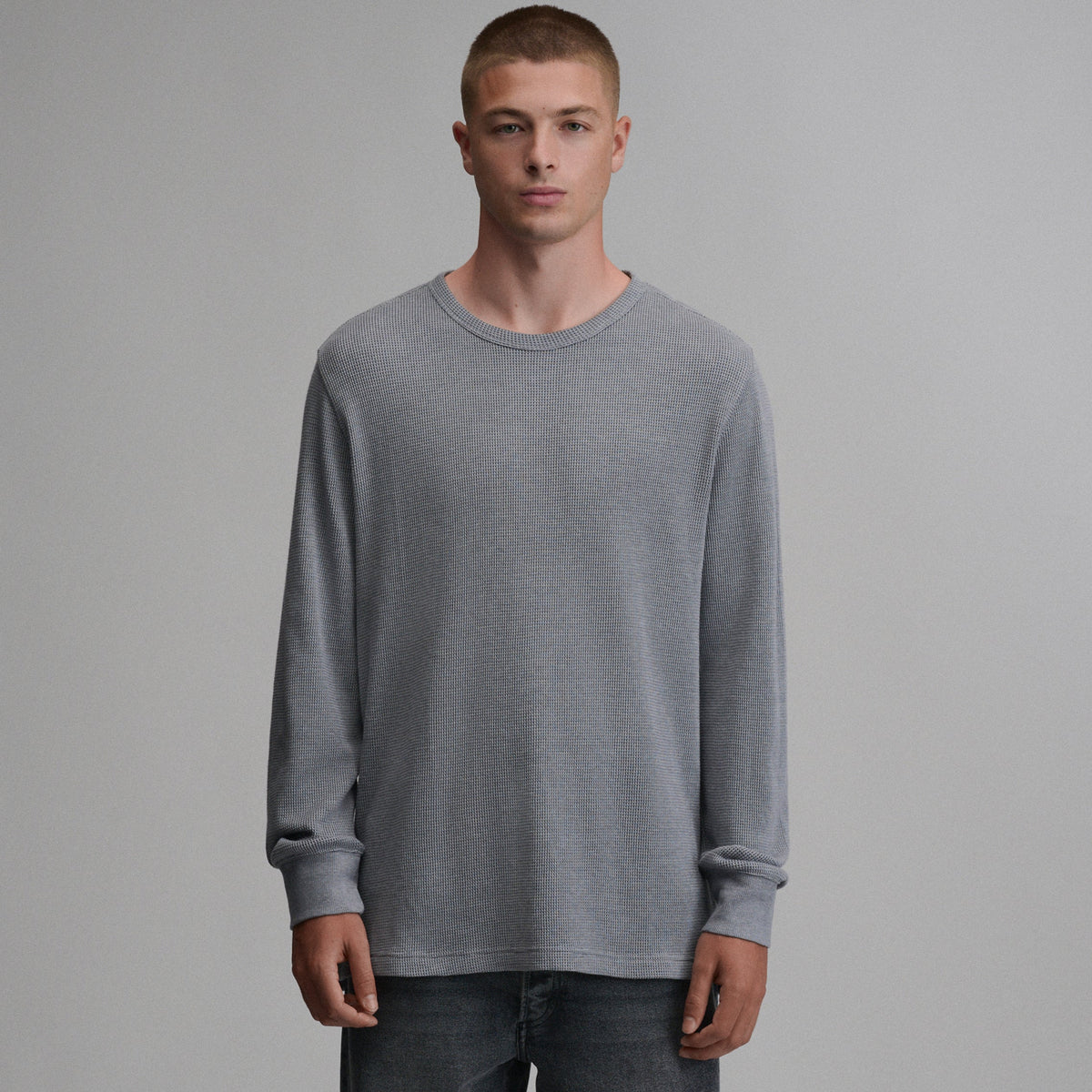 Men's Plaited Waffle Thermal Crew