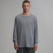 Men's Plaited Waffle Thermal Crew - Slate