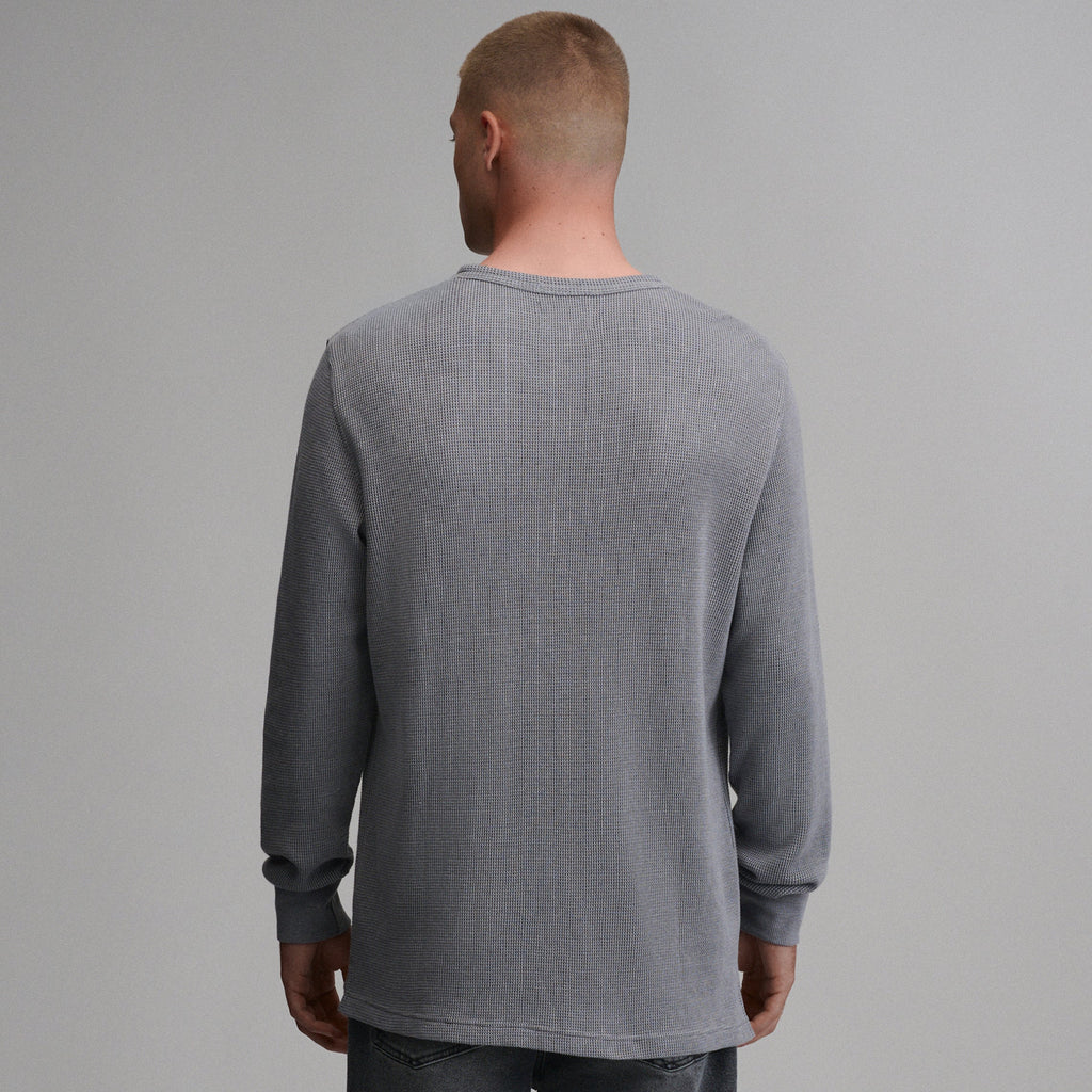 Men's Plaited Waffle Thermal Crew
