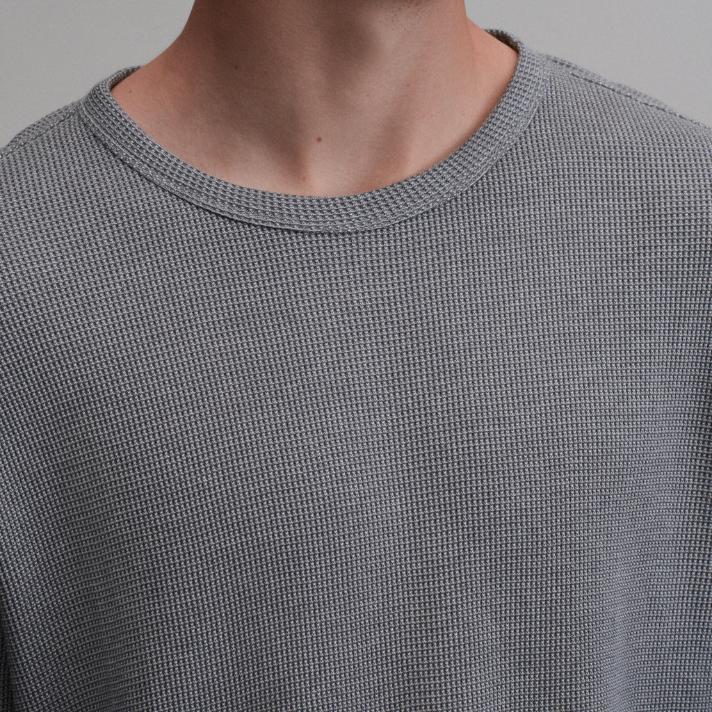 Men's Plaited Waffle Thermal Crew