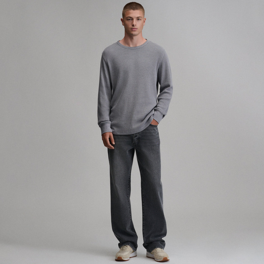 Men's Plaited Waffle Thermal Crew