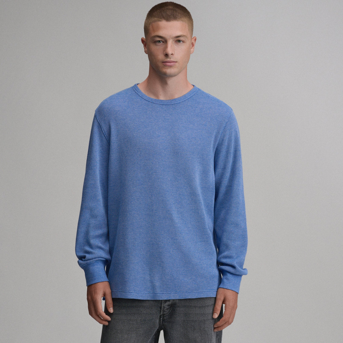 Men's Plaited Waffle Thermal Crew