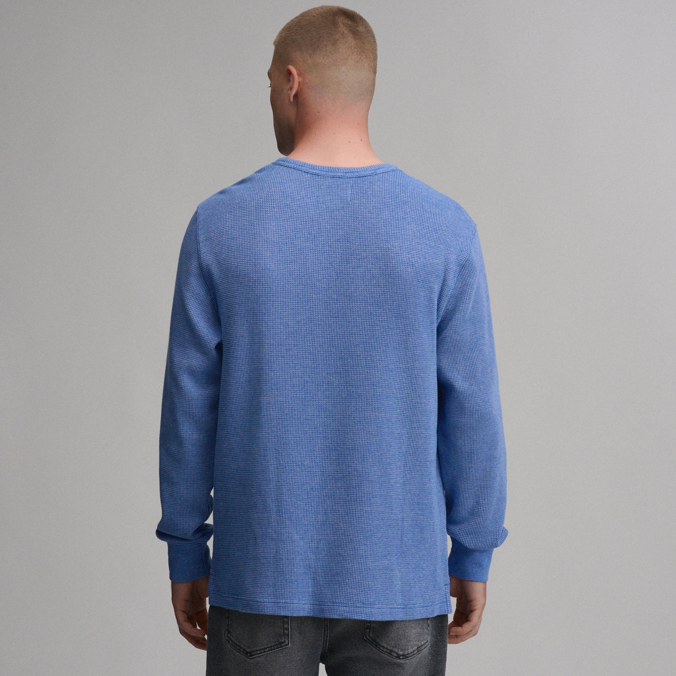 Men's Plaited Waffle Thermal Crew