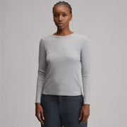 Women's Softline Rib Long-Sleeve Crew - Light Hthr Gray