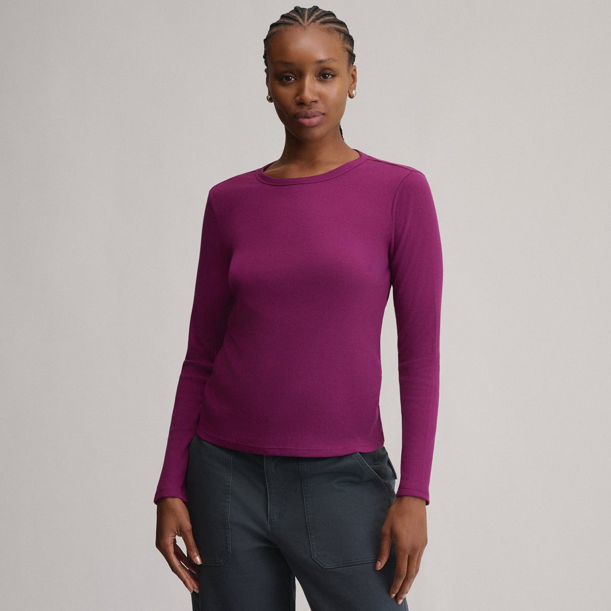 Women's Softline Rib Long-Sleeve Crew