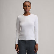 Women's Softline Rib Long-Sleeve Crew - White