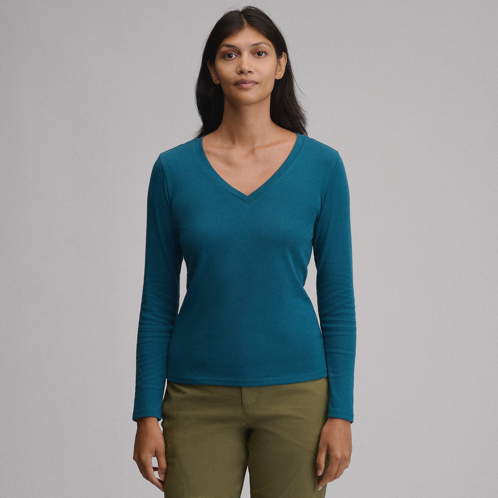 Women's Everyday Long-Sleeve V-Neck T-Shirt