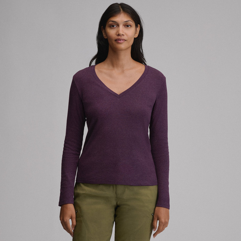 Women's Everyday Long-Sleeve V-Neck T-Shirt