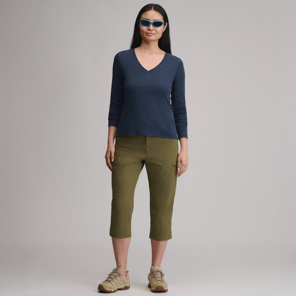 Women's Everyday Long-Sleeve V-Neck T-Shirt