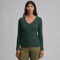 Women's Everyday Long-Sleeve V-Neck T-Shirt