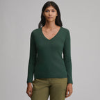 Women's Everyday Long-Sleeve V-Neck T-Shirt