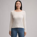 Women's Long-Sleeve Hacci Ribbed Top