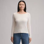Women's Long-Sleeve Hacci Ribbed Top