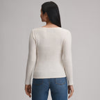 Women's Long-Sleeve Hacci Ribbed Top