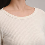 Women's Long-Sleeve Hacci Ribbed Top