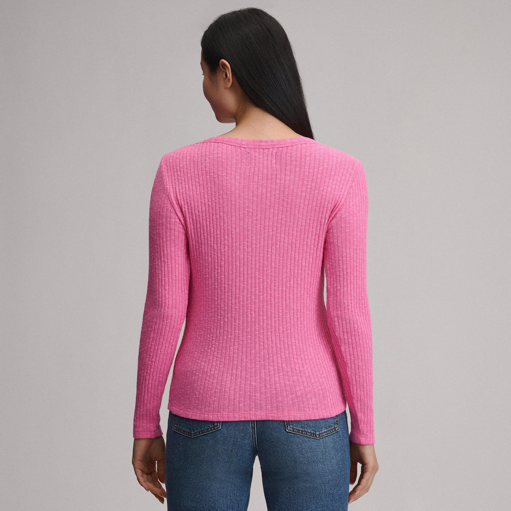Women's Long-Sleeve Hacci Ribbed Top
