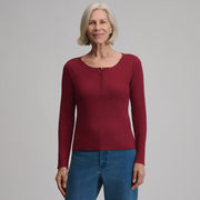 Women's Softline Rib Long-Sleeve Henley - Blossom