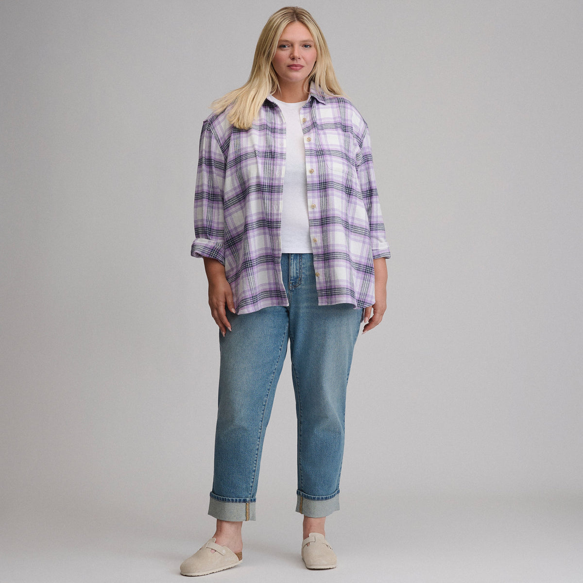 Women's Long-Sleeve Heritage Soft Boyfriend Flannel Shirt