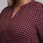 Women's Plaid Button Front Belted Midi Dress