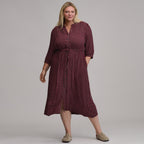Women's Plaid Button Front Belted Midi Dress