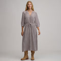 Women's Plaid Button Front Belted Midi Dress