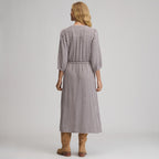 Women's Plaid Button Front Belted Midi Dress