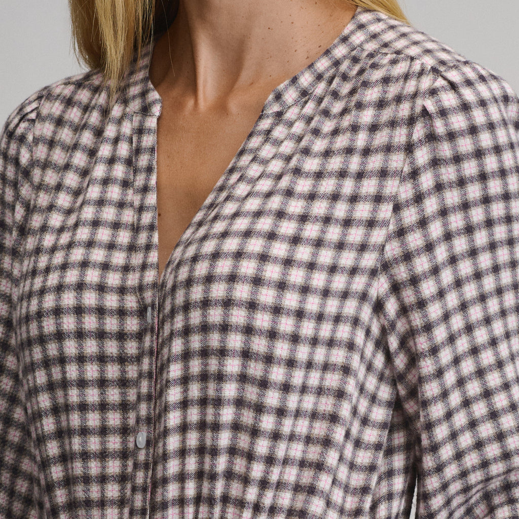 Women's Plaid Button Front Belted Midi Dress