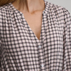 Women's Plaid Button Front Belted Midi Dress