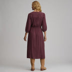 Women's Plaid Button Front Belted Midi Dress