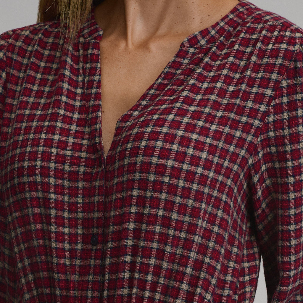 Women's Plaid Button Front Belted Midi Dress