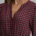 Women's Plaid Button Front Belted Midi Dress