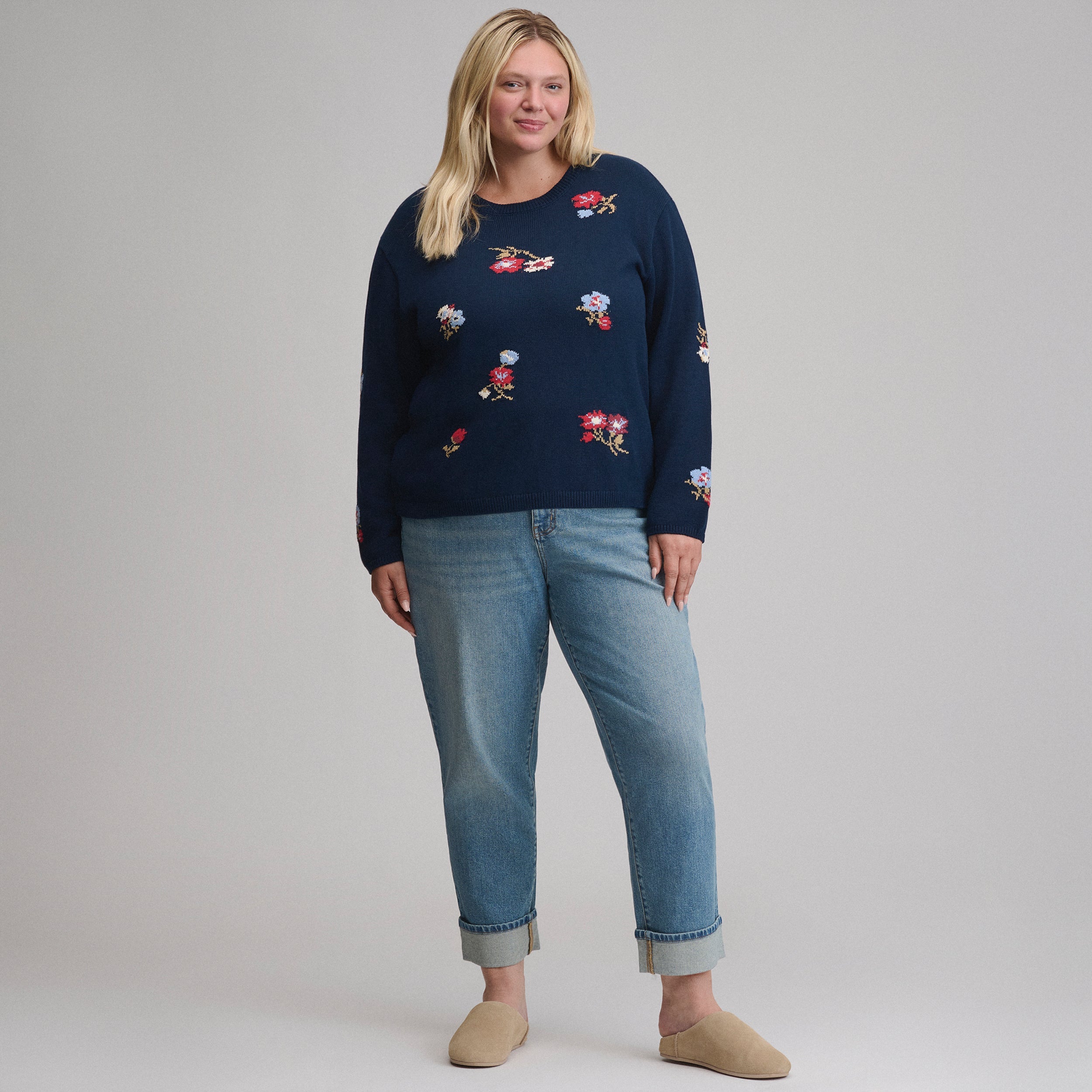 Women's Floral Crewneck Sweater