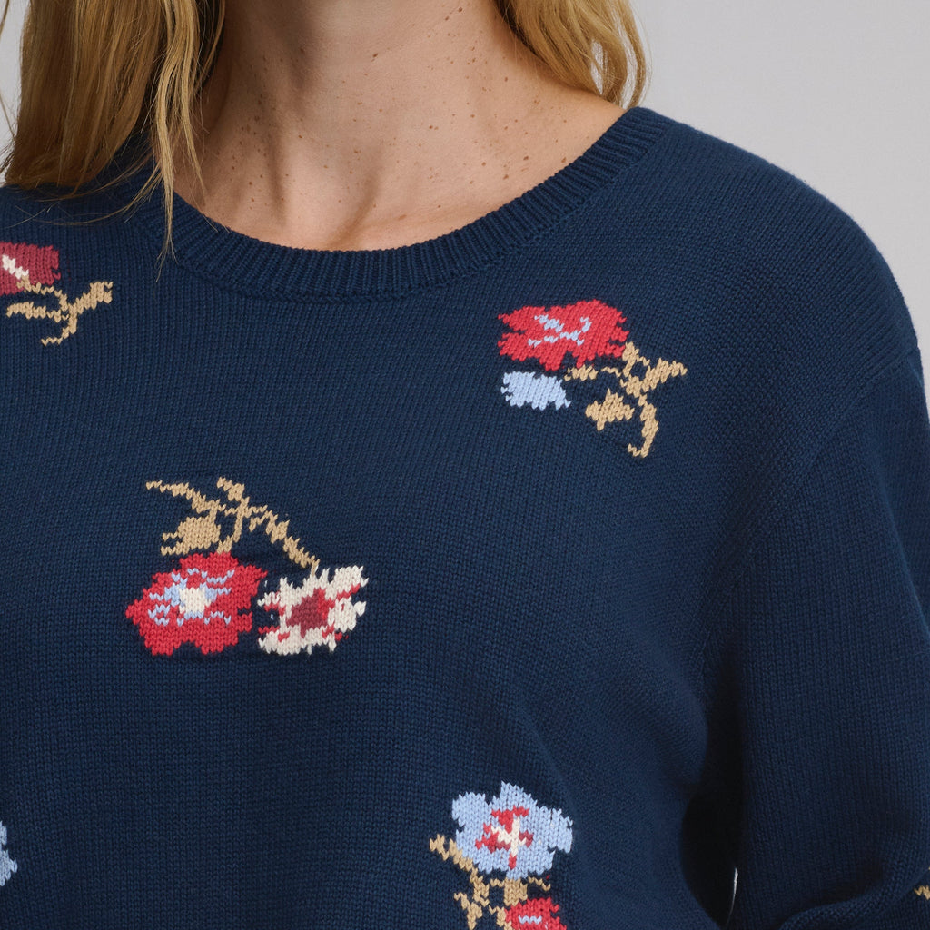 Women's Floral Crewneck Sweater